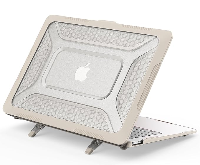 ProElite Transparent Case for MacBook Air 13 inch M3/M2 2025/2024 M1 2021 2020 Release A2337 A2179 A1932 Model Touch ID,Heavy Duty Honeycomb Hard