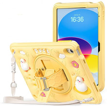 Load image into Gallery viewer, ProElite Cover for Apple iPad (A16) 11th/10th Generation (2025/2022) Case Cover, Tough Bubble Kids case Cover for Apple iPad 11th/10th Gen 2025/2022 with Rotating Kickstand &amp; Shoulder Strap, Yellow
