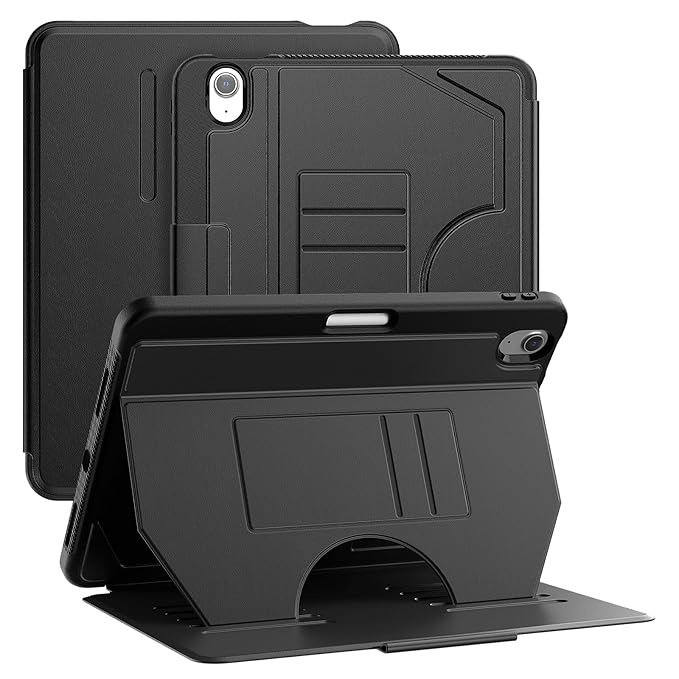 ProElite Case Cover for Apple iPad Air 11 inch M3/M2 2025/2024, Smart Magnetic Shockproof Protective Case for Apple iPad Air 11 inch M3/M2 2025/2024 5 Stable Stands with Pencil Holder, Black