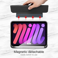 Load image into Gallery viewer, ProElite Hybrid Detachable Magnetic Case Cover for Apple iPad Mini 6/Mini 7 8.3 inch Case with Pencil Holder, Black [Transparent Back]
