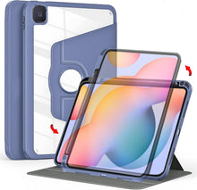Load image into Gallery viewer, ProElite Cover for Samsung S6 Lite Cover Case, 360 Degree Rotatable Smart Flip Case Cover for Samsung Galaxy Tab S6 Lite 10.4 Inch 2022 SM-P610/P615, Transparent Back with Pencil Holder, Lavender
