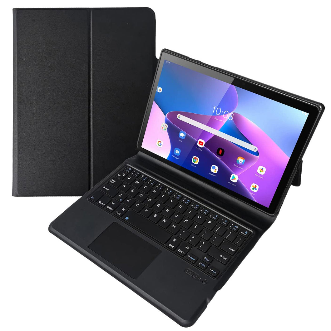 ProElite Wireless Bluetooth TouchPad Keyboard flip case Cover for Lenovo Tab M10 FHD Plus 3rd Gen 10.6 (Will Not Fit M10 5G Model )inch, Black