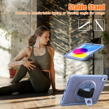 Load image into Gallery viewer, ProElite Cover for iPad (A16) 11th/10th Gen (2025/2022) Case, Rugged Shockproof Armor case for iPad 11th/10th Gen with Hand Grip and Rotating Kickstand (Transparent Back) with Should Strap, Lavender
