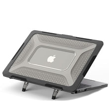 Load image into Gallery viewer, ProElite Case for MacBook Air 13.6 inch Case 2022 2023 2024 2025 Release M4/M3 A3113 M2 A2681 with Touch ID,Heavy Duty Honeycomb Hard Shell with Slim TPU Bumper and Fold Kickstand, Black
