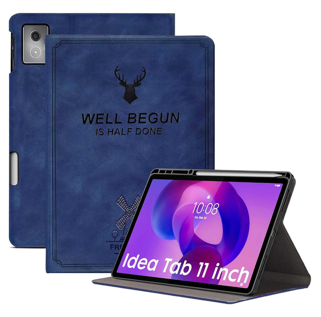 ProElite Case Cover for Lenovo idea Tab 11 inch 2025 Case, Deer Flip case Cover for Lenovo idea Tab 11 inch 2025 Case with Pen Holder [Auto Sleep Wake Feature], Dark Blue