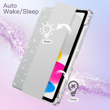Load image into Gallery viewer, ProElite Case Cover for Apple iPad (A16) 11th/10th Generation (2025/2022), Transparent case Cover with Pencil Holder for iPad 11th/10th Gen 2025/2022, Glittering Silver
