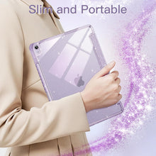 Load image into Gallery viewer, ProElite Case for iPad Air 11 Inch M4/M3/M2, iPad Air 10.9 inch 5th/4th Gen case Cover, Transparent Smart Flip Cover with Pencil Holder, Glittering Purple
