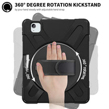 Load image into Gallery viewer, ProElite Rugged 3 Layer Armor case for Apple iPad Air 11 M3/M2 2025/2024/iPad Air 5th/4th Gen 10.9/iPad Pro 11 4th/3rd Gen with Apple Pencil Holder, Hand Grip and Rotating Kickstand, Black

