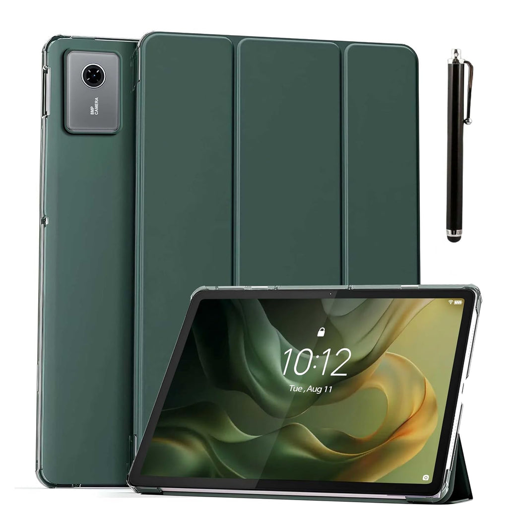 ProElite Case Cover for Motorola Pad 60 Neo 11 inch 2025 Cover, Smart Flip Case Motorola Pad 60 Neo 11 inch 2025 Tablet Translucent Back with Stylus Pen, Dark Green