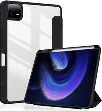 Load image into Gallery viewer, ProElite Smart Flip Case Cover for Xiaomi Mi Pad 6 11 inch Tablet, Transparent Back with Pen Holder, Black
