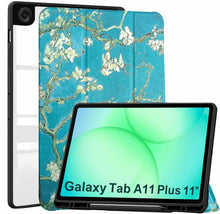 Load image into Gallery viewer, ProElite Cover for Samsung Galaxy Tab A11 Plus 11 inch 2025, Smart Flip Case Cover for Samsung Galaxy Tab A11+ 11" 2025 with Pen Holder, Flowers [Transparent Back]
