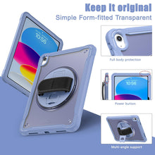 Load image into Gallery viewer, ProElite Cover for iPad (A16) 11th/10th Gen (2025/2022) Case, Rugged Shockproof Armor case for iPad 11th/10th Gen with Hand Grip and Rotating Kickstand (Transparent Back) with Should Strap, Lavender
