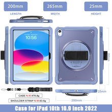 Load image into Gallery viewer, ProElite Cover for iPad (A16) 11th/10th Gen (2025/2022) Case, Rugged Shockproof Armor case for iPad 11th/10th Gen with Hand Grip and Rotating Kickstand (Transparent Back) with Should Strap, Lavender
