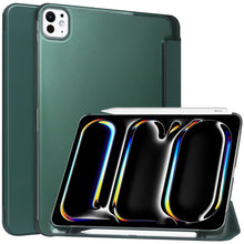 Load image into Gallery viewer, ProElite Case Cover for Apple iPad Pro 13 M4 2024 cover, Smart Translucent &amp; Hard Back Case for Apple iPad Pro 13 inch M4 2024 with Pencil Holder [Support Auto Sleep/Wake ], Dark Green

