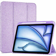 Load image into Gallery viewer, ProElite Case for iPad Air 11 Inch M4/M3/M2, iPad Air 10.9 inch 5th/4th Gen case Cover, Transparent Smart Flip Cover with Pencil Holder, Glittering Purple
