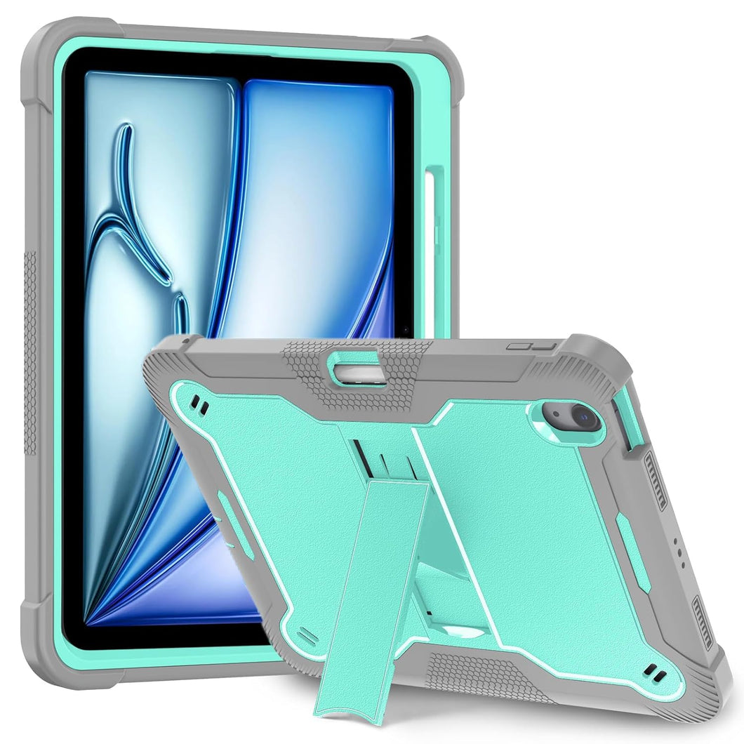 ProElite Cover for Apple iPad Air 11 inch M3/M2 2025/2024 & Air 10.9 5th/4th Gen, Rugged Shockproof Heavy Duty Back Case Cover for iPad Air 11 inch M3/M2 2025/2024 with Apple Pencil Holder, Mint