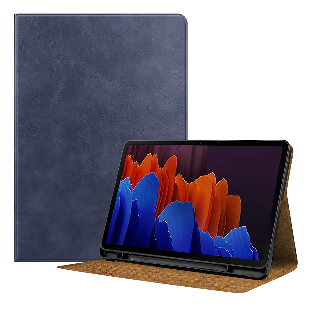 ProElite Smart Flip case Cover for Samsung Galaxy Tab S8 Plus/S7 Plus/S7 FE 12.4 Inch SM-SM-T970/T975/T976/X800/X806 with SPen Holder, Dark Blue