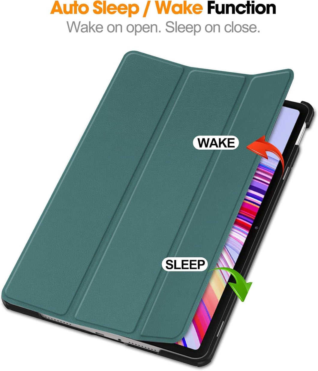 ProElite Cover for Poco Pad 12.1inch Cover Case, Trifold Flip Case for Poco Pad 12.1 inch tablet Support Auto sleep wake feature, Dark Green