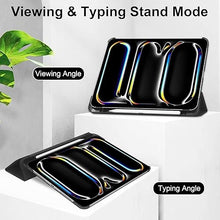 Load image into Gallery viewer, ProElite Cover for Apple iPad Air 13 M3/M2 2025/2024 case, Smart Case Cover for Apple iPad Air 13 inch M3/M2 2025/2024 [Auto Sleep/Wake ], Translucent Hard Back with Pencil Holder, Black
