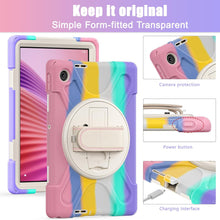Load image into Gallery viewer, ProElite Cover for Lenovo Tab 10.1 inch 2025 Cover Case, Rugged 3 Layer Armor case Cover for Lenovo Tab 10.1 inch 2025 with Hand Grip &amp; Rotating Kickstand with Shoulder Strap, Rainbow Pink
