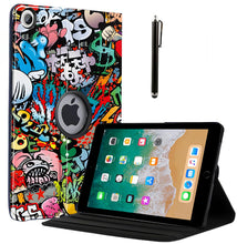 Load image into Gallery viewer, ProElite 360 Rotatable Smart Flip Case Cover for Apple iPad 9.7 inch 2018/2017 5th/6th Generation Air 1 Air 2 with Stylus Pen, Hippy
