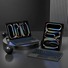 Load image into Gallery viewer, ProElite Wireless Bluetooth TouchPad Keyboard Case for iPad Pro 11 inch M4/M5 2024/2025, Magnetic Detachable Wireless TouchPad Keyboard Case with Apple Pencil Holder &amp; Built-in 7-Colors Backlit, Black
