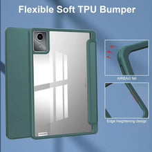 Load image into Gallery viewer, ProElite Cover for Lenovo idea Tab 11 inch 2025, Smart Flip Case Cover for Lenovo idea Tab 11 inch 2025 with Pen Holder, Dark Green [Transparent Back]
