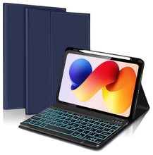 Load image into Gallery viewer, ProElite Keyboard case for Xiaomi Redmi Pad 2 Pro 12.1 inch, Magnetic Detachable Wireless Bluetooth Keyboard Built-in 7-Colors Backlit with Pen Holder, Dark Blue
