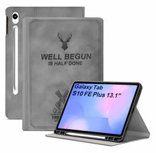 Load image into Gallery viewer, ProElite Case Cover for Samsung Galaxy Tab S10 FE Plus 13.1 inch Case, Deer Flip case Cover for Samsung Galaxy Tab S10 FE Plus 13.1 inch with Pen Holder, Grey
