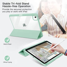 Load image into Gallery viewer, ProElite Case Cover for iPad Air 11 Inch M4/M3/M2 2026/2025/2024, Air 5th/4th Gen 10.9 Inch, Hybrid Detachable Magnetic Case Cover for Apple iPad Air with Pencil Holder, Mint Green [Transparent Back]
