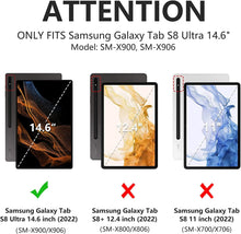 Load image into Gallery viewer, ProElite Keyboard case for Samsung Galaxy Tab S8 Ultra 14.6 inch SM-X900/ X906, Magnetic Detachable Wireless Bluetooth Keyboard Built-in 7-Colors Backlit, with S Pen Holder Black
