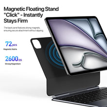 Load image into Gallery viewer, ProElite Keyboard Case for iPad Air 11" (M4/M3/M2), iPad Pro 11" (4th/3rd/2nd), iPad Air 10.9" (5th/4th) Multi-Touch Trackpad, 7-Color Backlit Magic-Style Keyboard – Floating Magnetic Stand – Black
