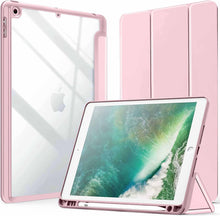 Load image into Gallery viewer, ProElite Smart Flip Case Cover for Apple iPad 9.7 inch 2018/2017 5th 6th Generation, Clear Soft Back with Pencil Holder, Pink
