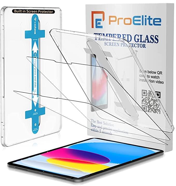 ProElite Tempered Glass Screen Protector for Apple iPad (A16) 11th/10th Gen (2025/2022) (with Auto Alignment Kit)
