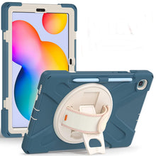 Load image into Gallery viewer, ProElite Rugged 3 Layer Armor case Cover for Samsung Galaxy Tab S6 Lite 10.4 Inch 2024 SM-P610/P615 with S Pen Holder, Hand Grip and Rotating Kickstand, Cornflower Blue
