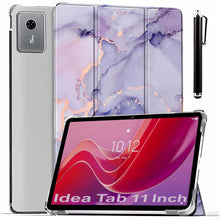 Load image into Gallery viewer, ProElite Case Cover for Lenovo idea Tab 11 inch Cover, Smart Flip Case Lenovo idea Tab 11 inch 2025 Tablet Translucent Back with Stylus Pen, Marble Purple
