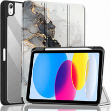 Load image into Gallery viewer, ProElite Case Cover for Apple iPad (A16) 11th/10th Generation (2025/2022), Transparent case Cover with Pencil Holder for iPad 11th/10th Gen 2025/2022, Marble Grey
