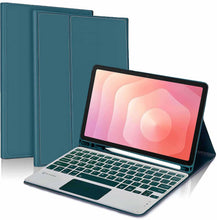 Load image into Gallery viewer, ProElite TouchPad Keyboard case for Samsung Galaxy Tab S11 11 inch with Pen Holder, Magnetic Detachable Wireless Bluetooth TouchPad Keyboard Built-in 7-Colors Backlit, Dark Green
