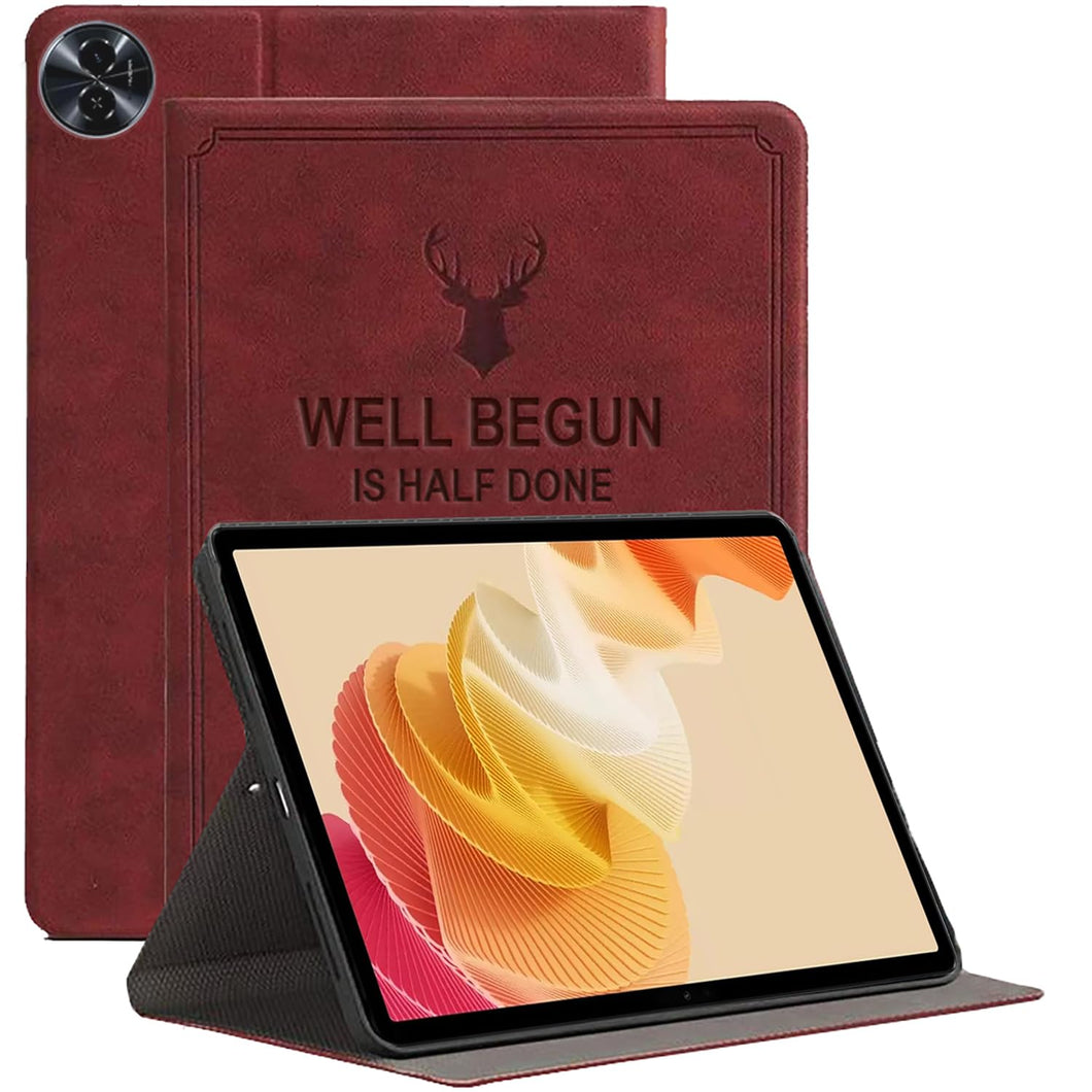 ProElite Cover for Realme Pad 2 Cover Case, Deer Flip case Cover for Realme Pad 2 11.5 inch Tablet, Wine Red