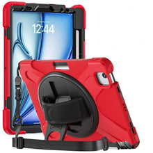 Load image into Gallery viewer, ProElite Rugged 3 Layer Armor case Cover for Apple iPad Air 11 M3/M2, iPad Air 5th/4th Gen 10.9 inch with Hand Grip, Pencil Holder and Rotating Kickstand, Red
