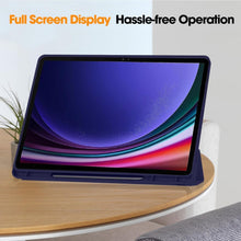 Load image into Gallery viewer, ProElite Cover for Galaxy Tab S7 FE/S7+/S8+ 12.4&quot; Cover, Soft Flexible Flip Case with S Pen Holder for Galaxy Tab S7 FE/S7 Plus/S8 Plus 12.4 inch, Support Auto Sleep Wake, [Recoil Series]- Dark Blue
