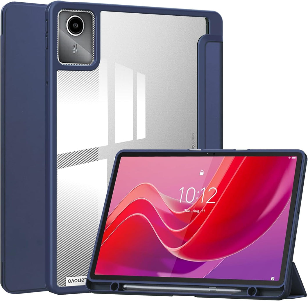 ProElite Cover for Lenovo Tab M11 Case Cover, Smart Flip Case Cover for Lenovo Tab M11 11 inch with Pen Holder, Dark Blue [Transparent Back]