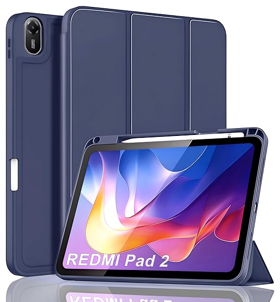ProElite Cover for Xiaomi Redmi Pad 2 11 inch Case, Soft Flexible Flip Case Cover for Xiaomi Redmi Pad 2 11 inch with Pen Holder, Support Auto Sleep Wake, [Recoil Series] - Dark Blue