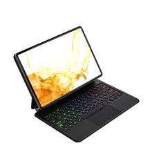 Load image into Gallery viewer, ProElite Magnetic Bluetooth TouchPad Keyboard case for Galaxy Tab S9 FE 10.9/S10 FE 10.9/S9/S8/S7 11 inch Tablet, Floating Cantilever Design with Built-in Colourful backlit TouchPad keyboard, Black
