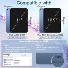 Load image into Gallery viewer, ProElite Case Cover for Apple iPad (A16) 11th/10th Generation (2025/2022), Transparent case Cover with Pencil Holder for iPad 11th/10th Gen 2025/2022, Glittering Light Blue

