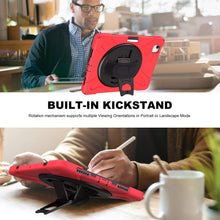 Load image into Gallery viewer, ProElite Rugged 3 Layer Armor case Cover for Apple iPad Air 11 M3/M2, iPad Air 5th/4th Gen 10.9 inch with Hand Grip, Pencil Holder and Rotating Kickstand, Red
