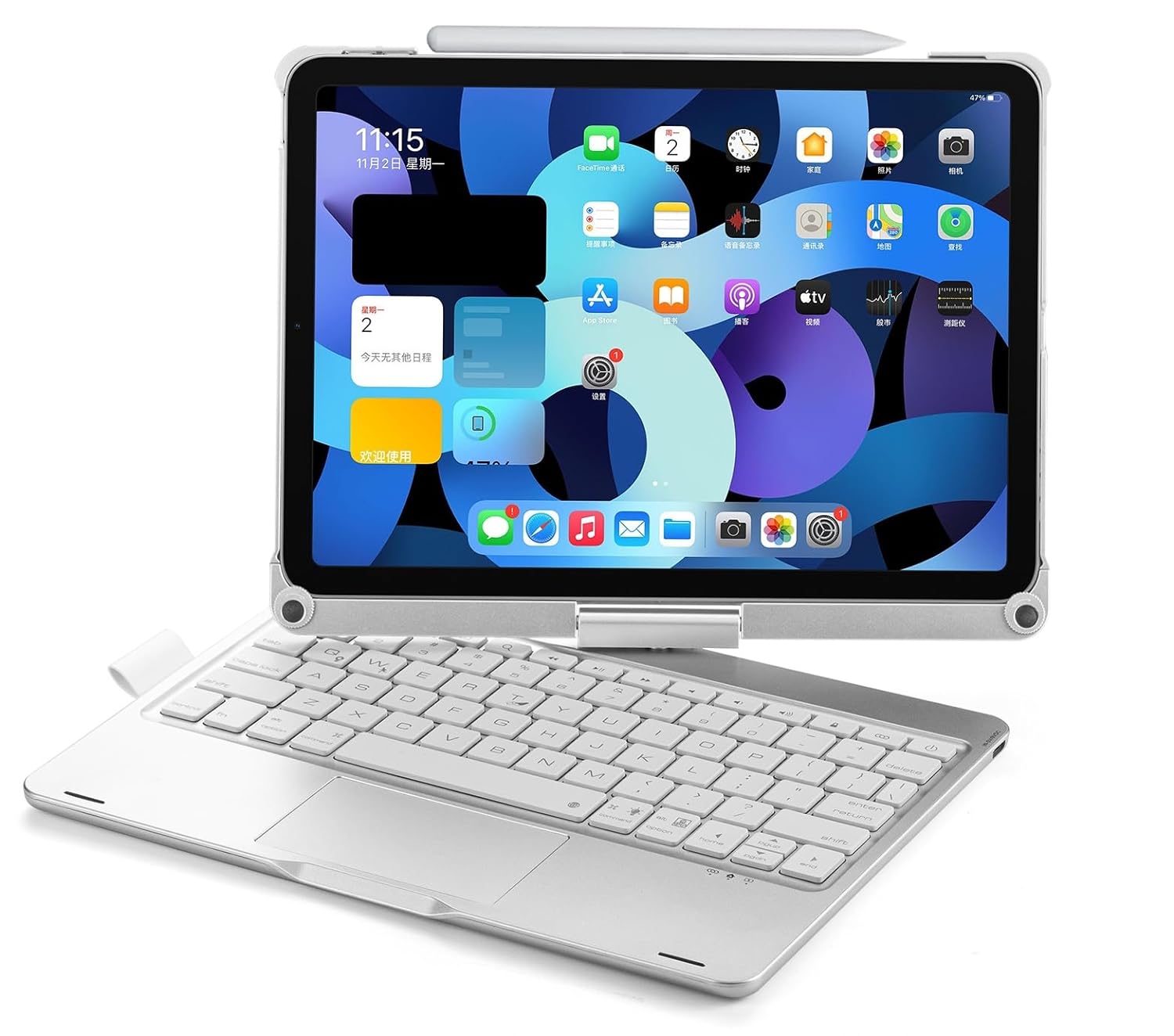 Refurbished ProElite Rotatable Wireless Bluetooth TouchPad Keyboard flip  case Cover for Apple iPad Pro 11 inch 4th/3rd Gen 2022/2021 iPad Air