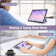 Load image into Gallery viewer, ProElite Case Cover for Apple iPad Pro 13 inch 2024 M4 Cover, Transparent Smart Flip Cover for iPad Pro 13 inch M4 2024 with Pencil Holder, Marble Purple

