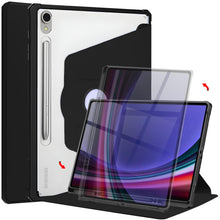 Load image into Gallery viewer, ProElite Cover for Samsung Galaxy Tab S9 11 inch Case, 360 Degree Rotatable Smart Flip Case Cover for Samsung Galaxy Tab S9 11 inch Transparent Back with S Pen Holder, Black
