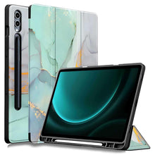 Load image into Gallery viewer, ProElite Cover for Galaxy Tab S9 FE Plus/S9 Plus/S10+ 12.4" Cover, Soft Flexible Flip Case Cover with S Pen Holder for Samsung Galaxy Tab S9/S9 Plus/S10+ 12.4 inch, [Recoil Series]- Marble Green
